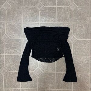 White Fox Boutique Black Lace Blouse